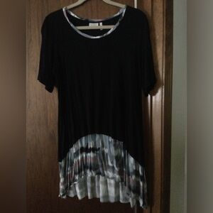 LOGO short sleeve tunic with the-dye accents large